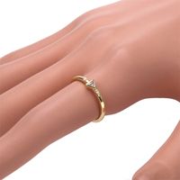 Fashion Triangle Rectangle Copper Open Ring Inlay Zircon Copper Rings main image 4