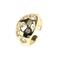 Fashion Geometric Copper Open Ring Inlaid Zircon Zircon Copper Rings sku image 1