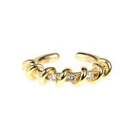 Fashion Geometric Copper Open Ring Inlaid Zircon Zircon Copper Rings main image 8