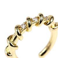 Fashion Geometric Copper Open Ring Inlaid Zircon Zircon Copper Rings main image 6