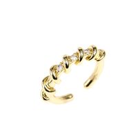 Fashion Geometric Copper Open Ring Inlaid Zircon Zircon Copper Rings sku image 1