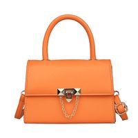 Women's Pu Leather Solid Color Fashion Square Flip Cover Crossbody Bag sku image 1