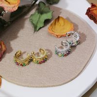 Fashion C Shape Plating Copper Zircon Ear Clips main image 4