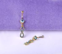 Fashion Number Stainless Steel Inlaid Zircon Zircon Belly Ring main image 5