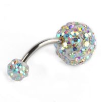 Fashion Flower Stainless Steel Diamond Zircon Belly Ring 3 Pieces main image 2