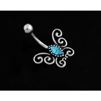 Fashion Butterfly Stainless Steel Inlay Zircon Belly Ring main image 3