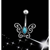 Fashion Butterfly Stainless Steel Inlay Zircon Belly Ring main image 2