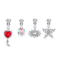 Fashion Heart Shape Crown Butterfly Stainless Steel Plating Zircon Ear Clips Umbilical Ring main image 2