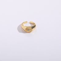 Fashion Geometric Devil's Eye Copper Open Ring Stoving Varnish Copper Rings main image 3