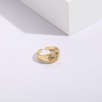 Fashion Geometric Devil's Eye Copper Open Ring Stoving Varnish Copper Rings main image 2