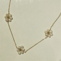 Mode Blume Kupfer Halskette Perle Kupfer Halsketten main image 4