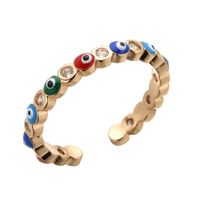 Novelty Eye Brass Open Ring Plating Zircon Copper Rings sku image 1