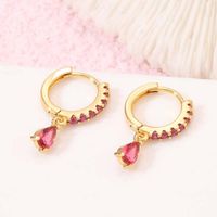 Simple Style Geometric Copper Earrings Zircon Copper Earrings sku image 5