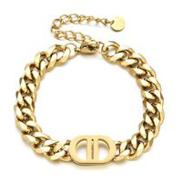 304 Stainless Steel Retro Inlaid Gold Geometric Necklace main image 4