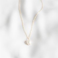 Simple Style Irregular Freshwater Pearl Brass Plating 14k Gold Plated Pendant Necklace sku image 2