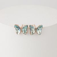 1 Pair Fashion Butterfly Copper Zircon Ear Studs main image 6