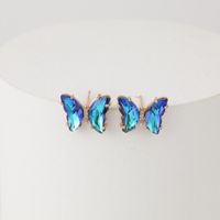 1 Pair Fashion Butterfly Copper Zircon Ear Studs main image 5