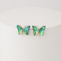 1 Pair Fashion Butterfly Copper Zircon Ear Studs main image 4