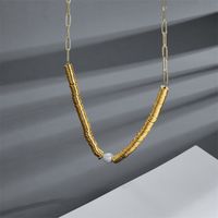 Fashion Geometric Imitation Pearl Alloy Necklace Beaded Copper Necklaces main image 3