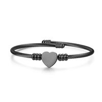 Lady Heart Shape Stainless Steel Metal No Inlaid Bangle main image 4