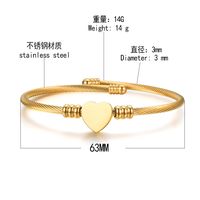 Lady Heart Shape Stainless Steel Metal No Inlaid Bangle main image 3