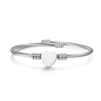Lady Heart Shape Stainless Steel Metal No Inlaid Bangle main image 2
