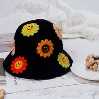 Women's Basic Flower Embroidery Wide Eaves Wool Cap main image 5