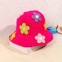 Women's Basic Flower Embroidery Wide Eaves Wool Cap main image 3