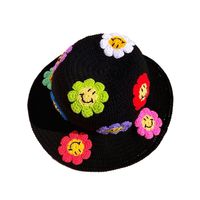 Women's Basic Flower Embroidery Wide Eaves Wool Cap main image 2