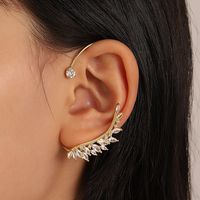 Fashion Leaves Alloy Plating Artificial Rhinestones Ear Clips main image 1
