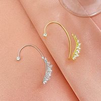 Fashion Leaves Alloy Plating Artificial Rhinestones Ear Clips main image 2