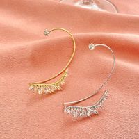 Fashion Leaves Alloy Plating Artificial Rhinestones Ear Clips main image 3