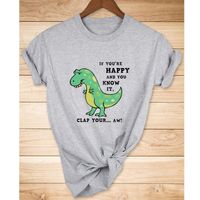 Casual Cartoon Letter Round Neck Short Sleeve Printing T-shirt main image 3