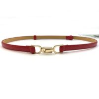 Fashion Solid Color Pu Leather Metal Button Belt main image 4