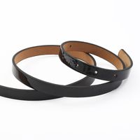 Casual Solid Color Pu Leather Alloy Metal Button Belt main image 3