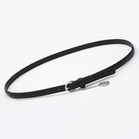 Casual Solid Color Pu Leather Alloy Metal Button Belt sku image 3