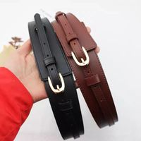 Basic Solid Color Pu Leather Metal Button Belt main image 4