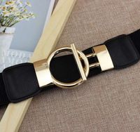 Fashion Round Pu Leather Fabric Metal Button Belt sku image 2