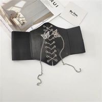 Elegant Butterfly Pu Leather Straps Chain Belt sku image 1