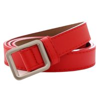 Casual Round Pu Leather Alloy Metal Button Belt main image 3
