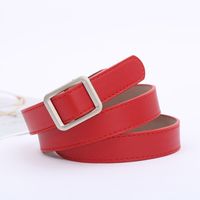 Casual Round Pu Leather Alloy Metal Button Belt sku image 7