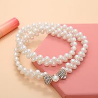 Fashion Flower Bow Knot Artificial Pearl Inlay Rhinestone Belt main image 4