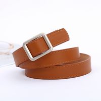 Casual Round Pu Leather Alloy Metal Button Belt sku image 4