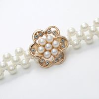 Moda Flor Nudo De Lazo Perla Artificial Embutido Diamante De Imitación Cinturón sku image 6