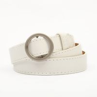 Casual Round Pu Leather Alloy Metal Button Belt sku image 6