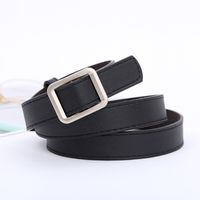 Casual Round Pu Leather Alloy Metal Button Belt sku image 1