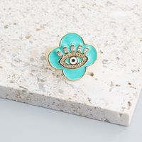 Fashion Devil's Eye Copper Open Ring Plating Copper Rings sku image 1