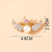 Cute Wings Alloy Plating Artificial Pearl Brooches main image 2