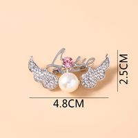 Cute Wings Alloy Plating Artificial Pearl Brooches main image 7