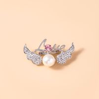 Cute Wings Alloy Plating Artificial Pearl Brooches main image 5